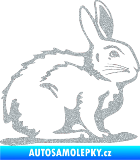 Samolepka Zajíček 001 pravá Ultra Metalic stříbrná metalíza