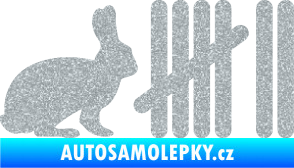Samolepka Zářezy 003 zajíc Ultra Metalic stříbrná metalíza