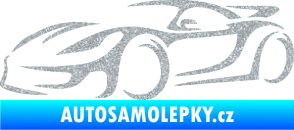 Samolepka Závodní auto 002 levá Ultra Metalic stříbrná metalíza