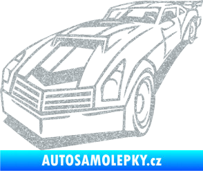 Samolepka Závodní auto 003 levá Ultra Metalic stříbrná metalíza