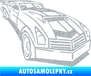 Samolepka Závodní auto 003 pravá Ultra Metalic stříbrná metalíza