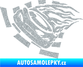 Samolepka Závodní auto 004 levá Ultra Metalic stříbrná metalíza