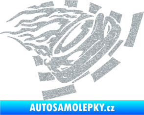 Samolepka Závodní auto 004 pravá Ultra Metalic stříbrná metalíza