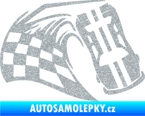 Samolepka Závodní auto 005 pravá Ultra Metalic stříbrná metalíza