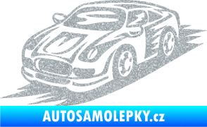 Samolepka Závodní auto 006 levá Ultra Metalic stříbrná metalíza