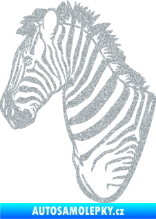 Samolepka Zebra 001 levá hlava Ultra Metalic stříbrná metalíza