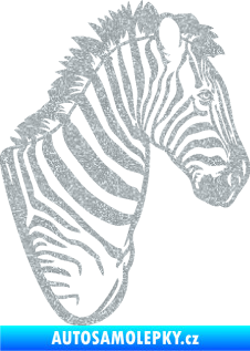 Samolepka Zebra 001 pravá hlava Ultra Metalic stříbrná metalíza
