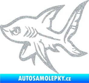 Samolepka Žralok 001 levá Ultra Metalic stříbrná metalíza