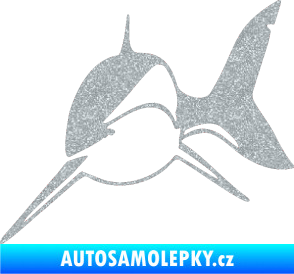 Samolepka Žralok 004 levá Ultra Metalic stříbrná metalíza