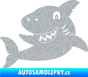 Samolepka Žralok 019 levá Ultra Metalic stříbrná metalíza