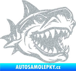 Samolepka Žralok 021 pravá Ultra Metalic stříbrná metalíza