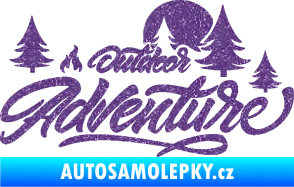 Samolepka Adventure outdoor nápis les,hory a táborák Ultra Metalic fialová