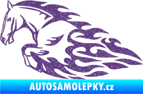 Samolepka Animal flames 008 levá kůň Ultra Metalic fialová