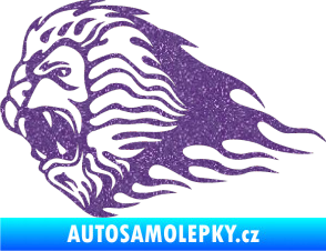 Samolepka Animal flames 014 levá lev Ultra Metalic fialová