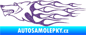 Samolepka Animal flames 017 levá vlk Ultra Metalic fialová