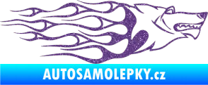 Samolepka Animal flames 017 pravá vlk Ultra Metalic fialová