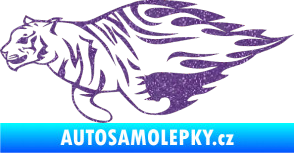 Samolepka Animal flames 021 levá tygr Ultra Metalic fialová