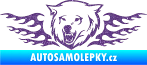 Samolepka Animal flames 034 levá  vlk Ultra Metalic fialová