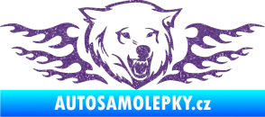 Samolepka Animal flames 034 pravá  vlk Ultra Metalic fialová