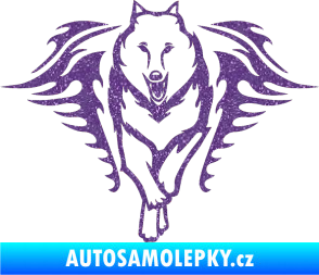 Samolepka Animal flames 039 levá  vlk Ultra Metalic fialová