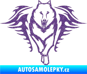 Samolepka Animal flames 039 pravá  vlk Ultra Metalic fialová