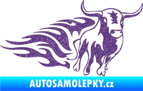 Samolepka Animal flames 057 pravá býk Ultra Metalic fialová