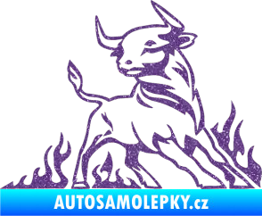 Samolepka Animal flames 062 pravá býk Ultra Metalic fialová