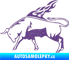 Samolepka Animal flames 067 levá býk Ultra Metalic fialová