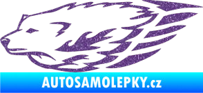 Samolepka Animal flames 078 levá  vlk Ultra Metalic fialová