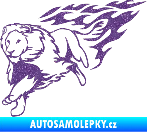 Samolepka Animal flames 087 levá lev Ultra Metalic fialová