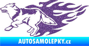 Samolepka Animal flames 090 levá vlk Ultra Metalic fialová