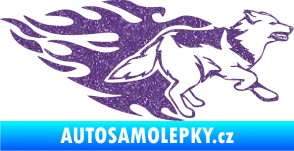 Samolepka Animal flames 090 pravá  vlk Ultra Metalic fialová