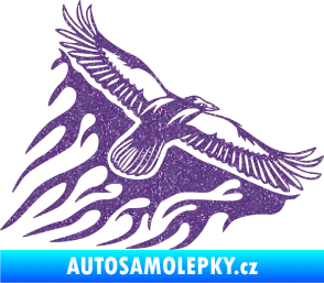 Samolepka Animal flames 091 pravá letící orel Ultra Metalic fialová