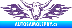 Samolepka Animal flames 098 levá býk Ultra Metalic fialová