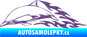 Samolepka Animal flames 099 levá delfín Ultra Metalic fialová