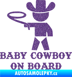 Samolepka Baby cowboy on board levá Ultra Metalic fialová