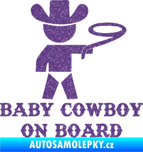 Samolepka Baby cowboy on board pravá Ultra Metalic fialová