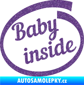 Samolepka Baby inside dítě v autě nápis Ultra Metalic fialová