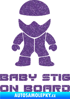 Samolepka Baby stig on board Ultra Metalic fialová