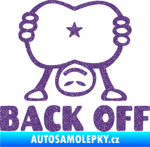 Samolepka Back off panáček Ultra Metalic fialová