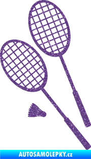 Samolepka Badminton rakety levá Ultra Metalic fialová