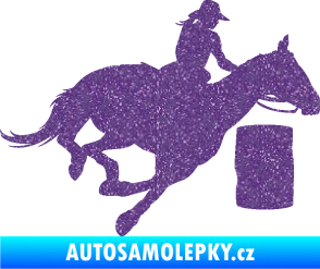 Samolepka Barrel racing 001 pravá cowgirl rodeo Ultra Metalic fialová