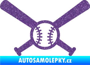 Samolepka Baseball míček a pálky Ultra Metalic fialová