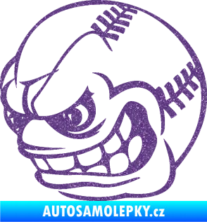Samolepka Baseballový míček 001 levá s obličejem Ultra Metalic fialová