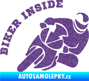 Samolepka Biker inside 002 pravá motorkář Ultra Metalic fialová