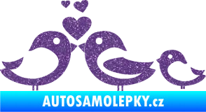 Samolepka Bird family 001 rodina v autě Ultra Metalic fialová