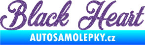 Samolepka Black Heart nápis Ultra Metalic fialová