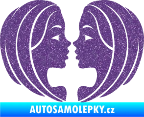 Samolepka Blíženci 002  Ultra Metalic fialová