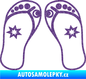 Samolepka Botičky 001 plážové žabky Ultra Metalic fialová