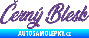 Samolepka Černý blesk nápis Ultra Metalic fialová
